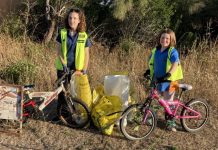 Girls clean up for community