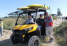 Surf beach action for specators