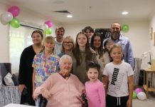 Centenarian celebrates with family