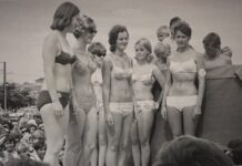 Bathing beauty parade attracted a crowd