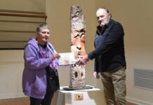 Wood works on display